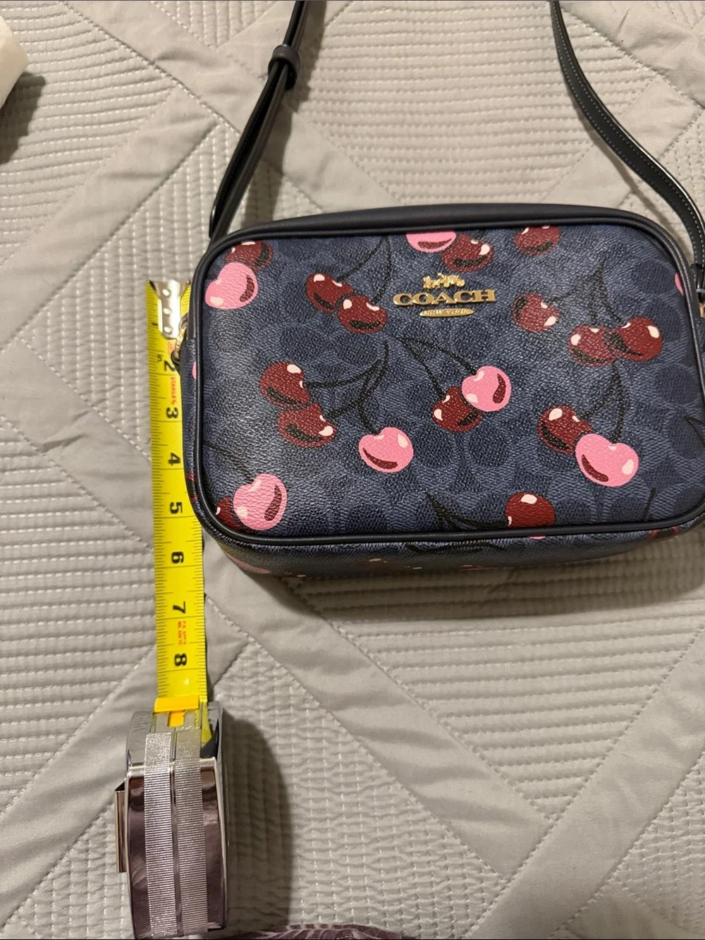 Coach Navy Cherry Print Crossbody Bag
